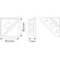 Embout d'extrémité profil Corner-Line ouvert PVC gris / pce