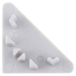 Embout d'extrémité profil Corner-Line fermé PVC gris / pce