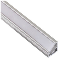 Tri-Line Mini Surface Mounted LED Profile 16x14x10mm Aluminum Stainless with Opal Cover / 2m