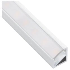 Tri-Line Mini 16x14x10mm Surface Mounted LED Profile White Aluminum with Opal Cover / 2m