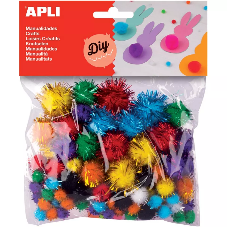 Apli pompons, zakje met 78 stuks in...