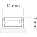 Profil Led appliquer Line mini 14x7mm alu anodisé + cover opal / 2m