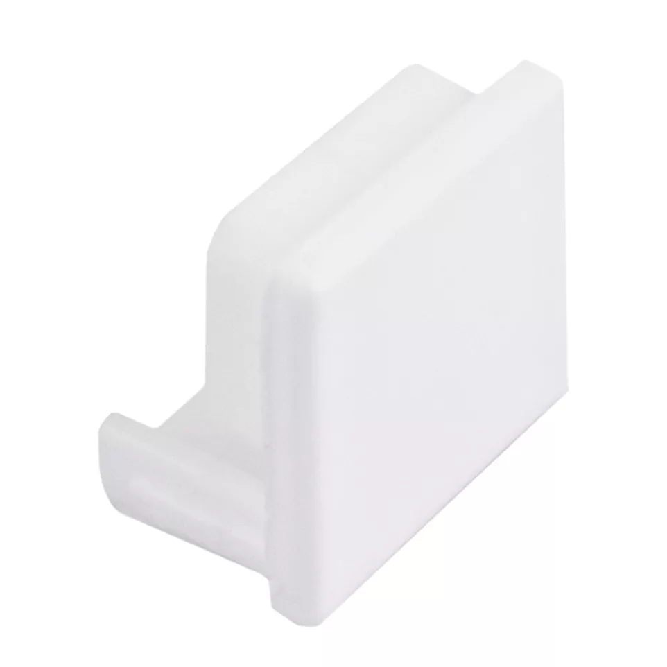 White PVC Line Profile Closed End Cap...