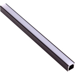 Profiel Led toepassing Lijn 14x13mm alu zwart + deksel zwart / 2m