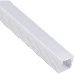 Surface Mounted LED Profile Line 14x13mm White Aluminum with Opal Cover / 2m