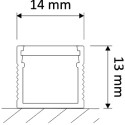 Profiel Led toepassing Line 14x13mm wit aluminium + afdekking opaal / 2m