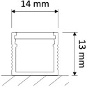 Line 14x13mm Surface Mounted Anodized Aluminum LED Profile with Opal Cover / 2m