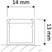 Line 14x13mm Surface Mounted Anodized Aluminum LED Profile with Opal Cover / 2m