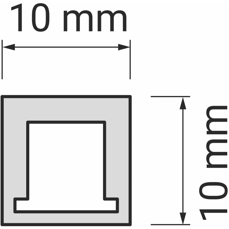 Profil Led Trend 10x10mm ABS opale / 2m