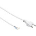 2m Power Cable 2x0.75mm² 220V with Euro Plug White per piece
