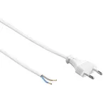 Câble d'alimentation 2m-2x0,75mm² 220V + prise euro blanc / pce