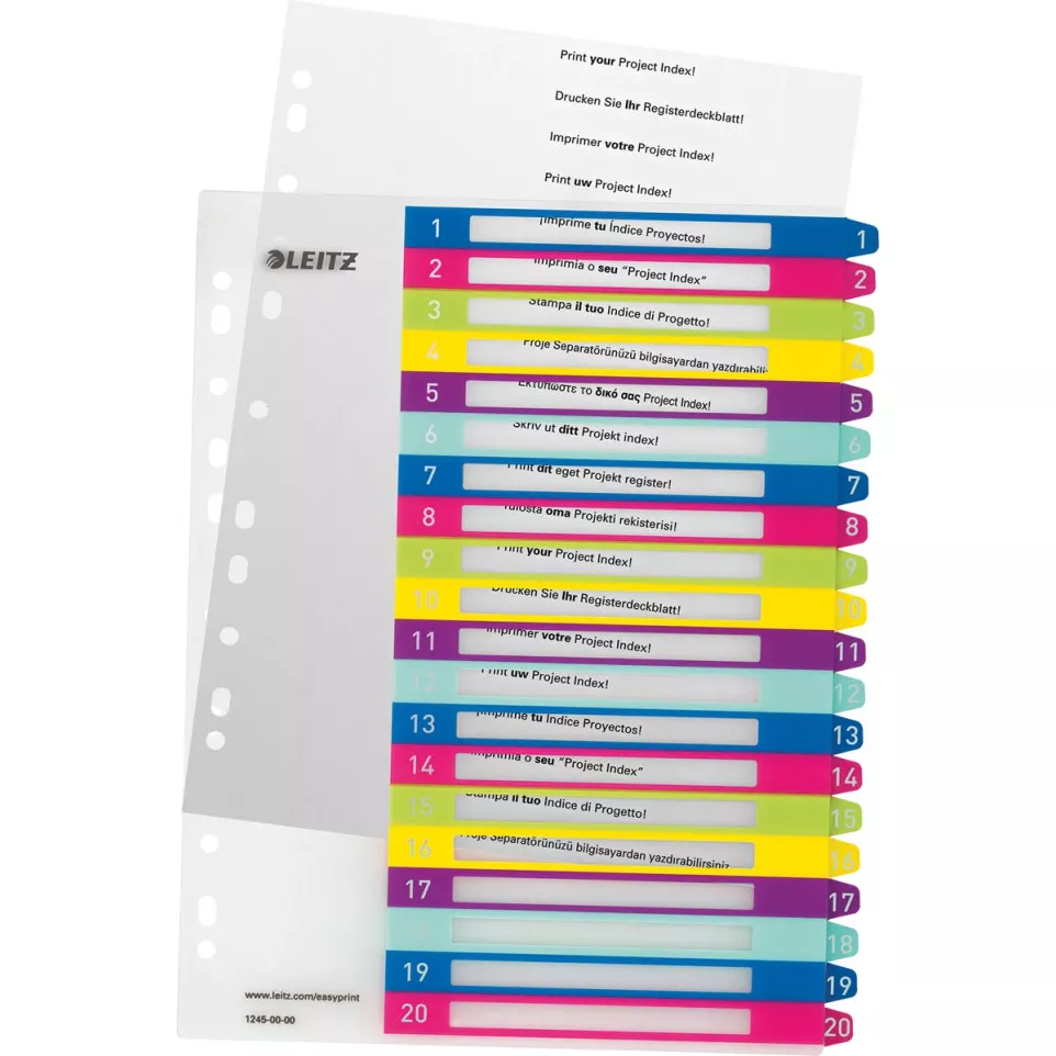 Leitz WOW printbare index, 20 tabs