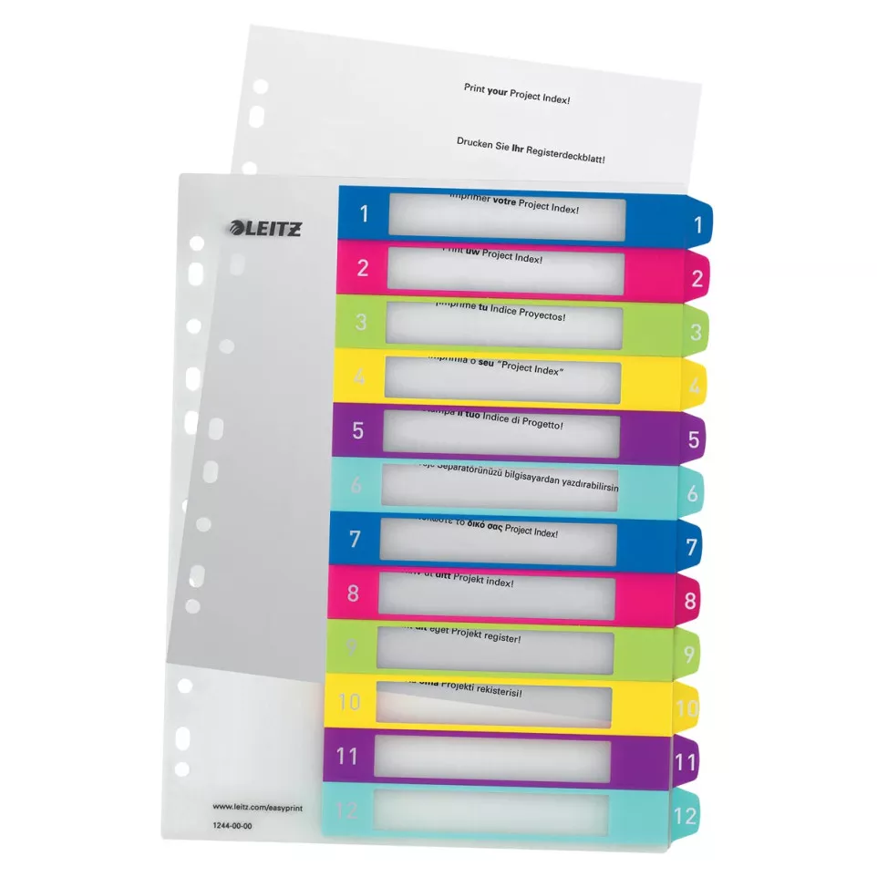 Leitz WOW printbare index, 12 tabs