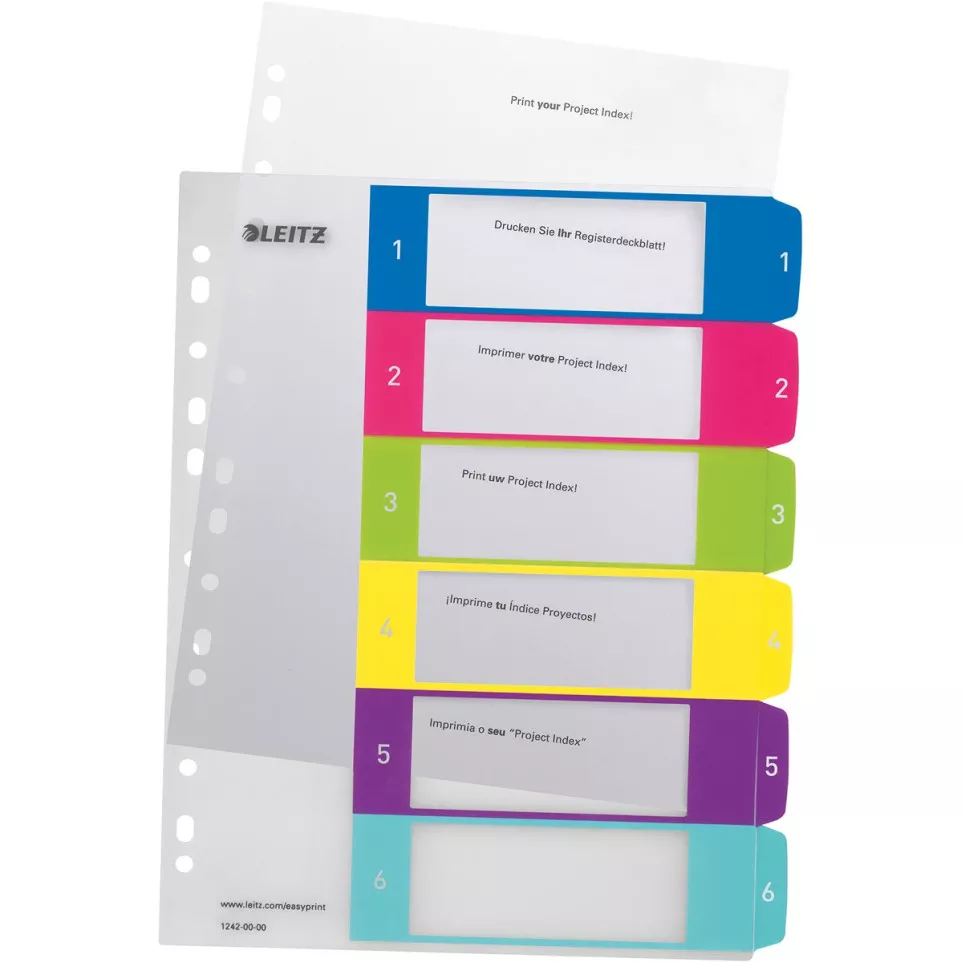 Leitz WOW Printable Dividers, 6 Tabs