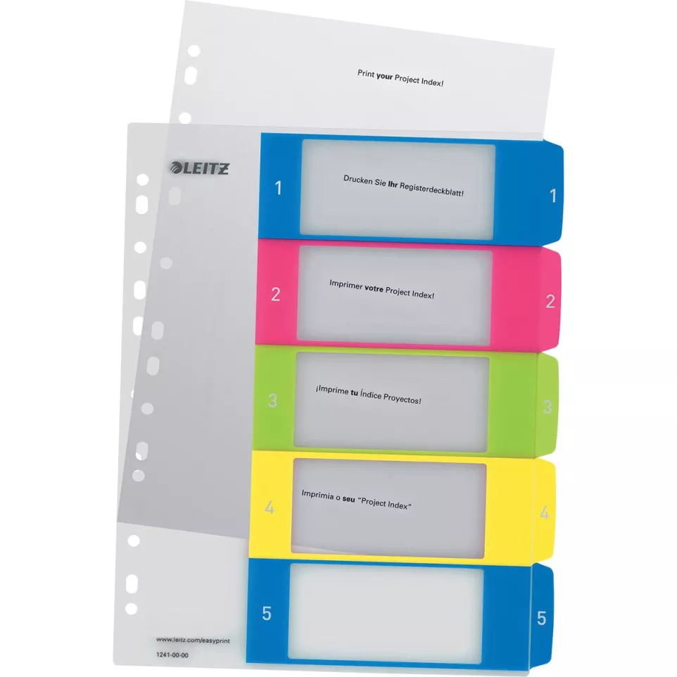 Leitz WOW Printable Dividers, 5 Tabs