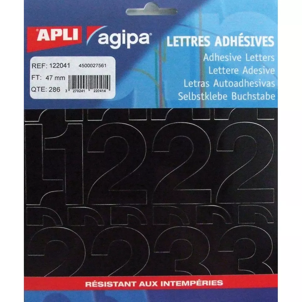Agipa number labels, letter height 47...