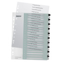 Leitz WOW Printable Index Dividers, 20 Tabs, Black and White
