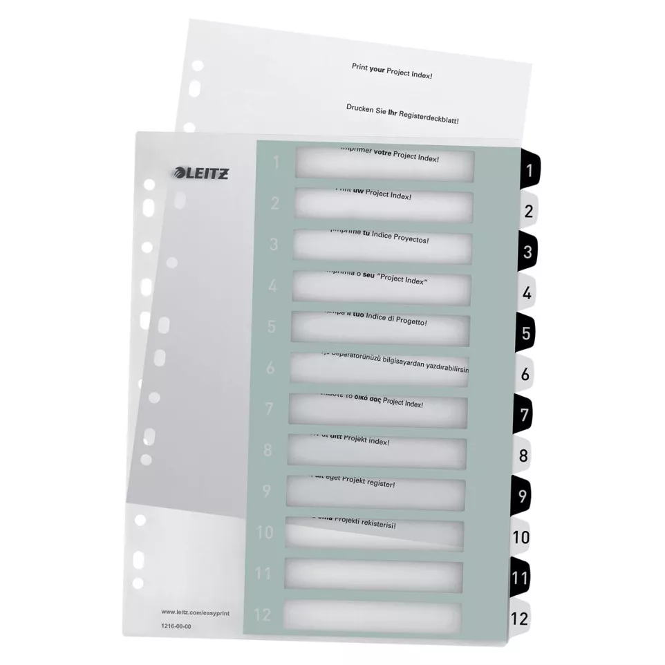 Leitz WOW printbare index, 12 tabs,...