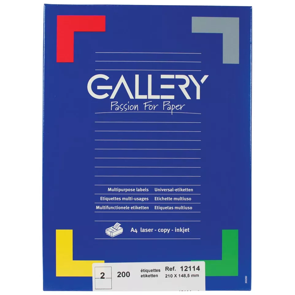 Gallery étiquettes blanches, ft 210 x...