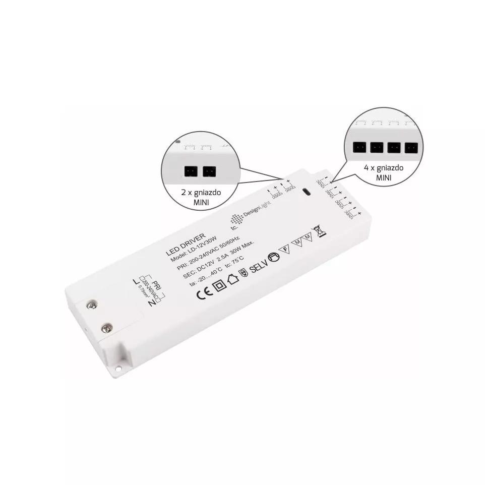 LED Slim Driver 30W 12V AC met 4 AMP...