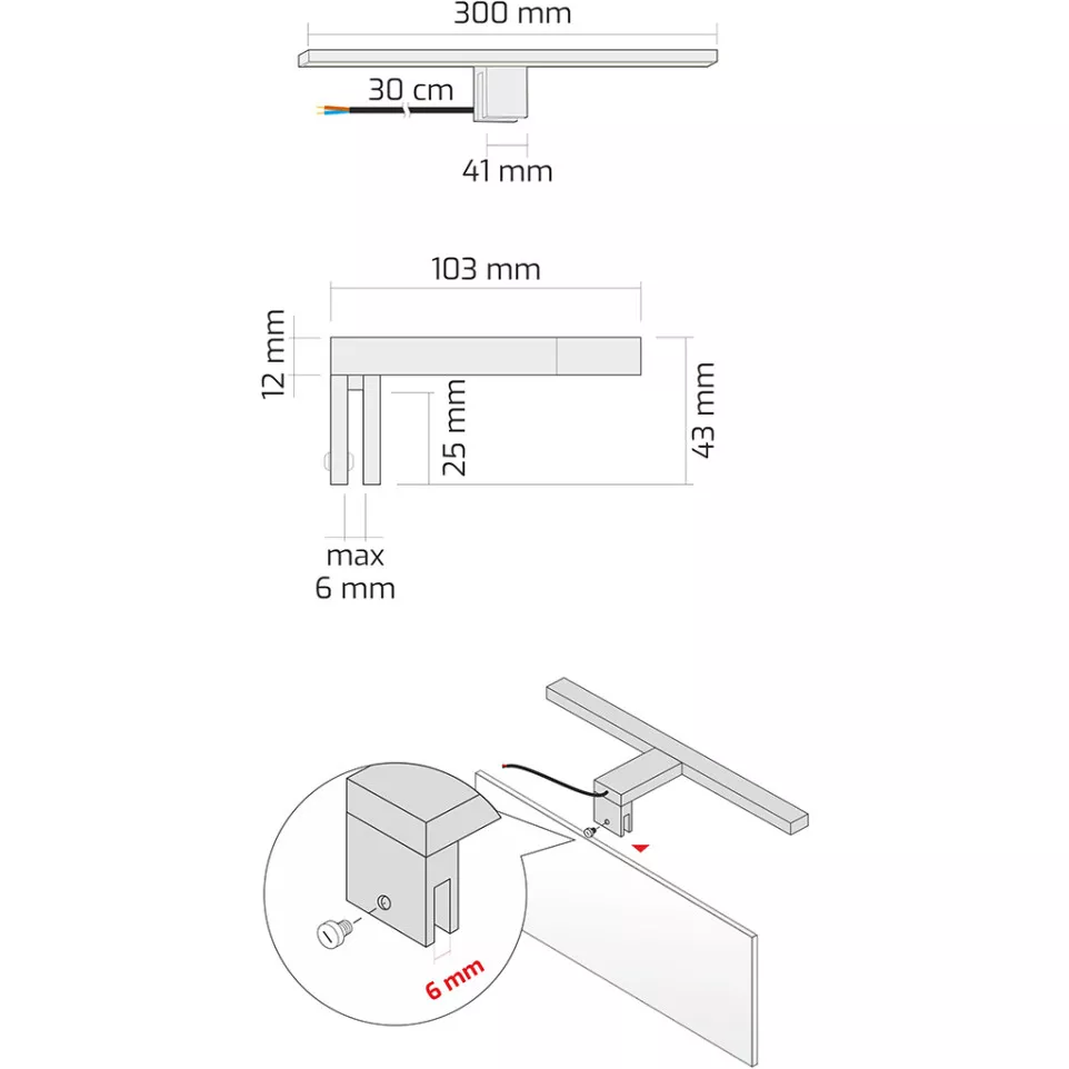 Lampe Amber chromé 4,5W blanc neutre...