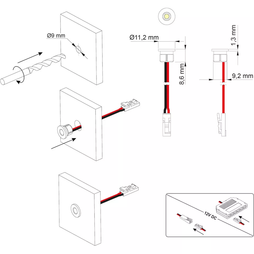 Led Spotlight STAR mini Ø11mm chroom...