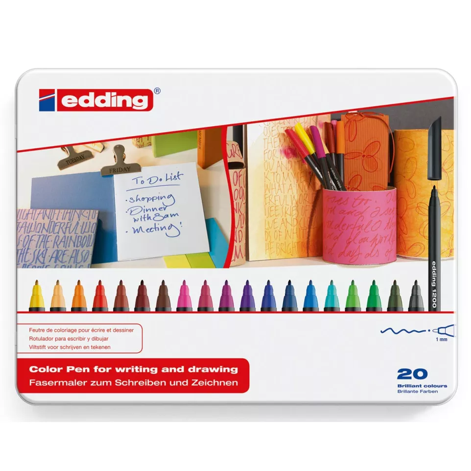 Edding 1200 Fibre Tip Pens Assorted...