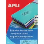 Apli Transparent Labels 210 x 297 mm, 100 Sheets, 1 Label per Sheet, Box of 100 Sheets