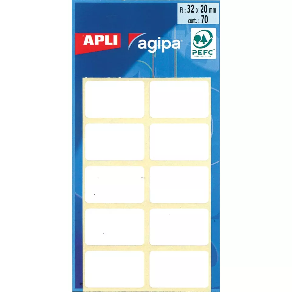 Agipa étiquettes blanches en pochette...