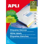 Apli Colored Labels 70 x 37 mm, Yellow, 2,400 Pieces, 24 per Sheet