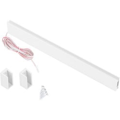 Slim LED Wardrobe Rail with PIR Sensor White Aluminum 1000mm Right Cable per Piece