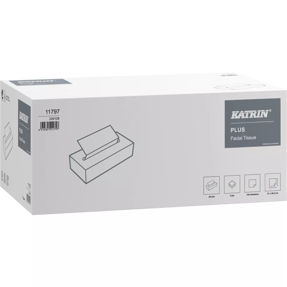 Katrin Plus 2-Ply Paper Tissues Box...