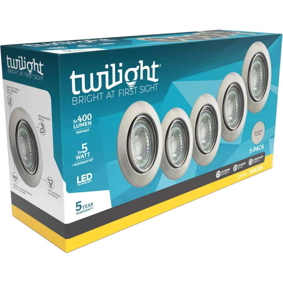 Spot GU10 5W 400lm blanc chaud inox...