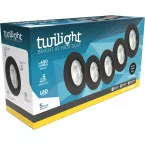 Spot GU10 5W 400lm blanc chaud noir IP20 / 5pce