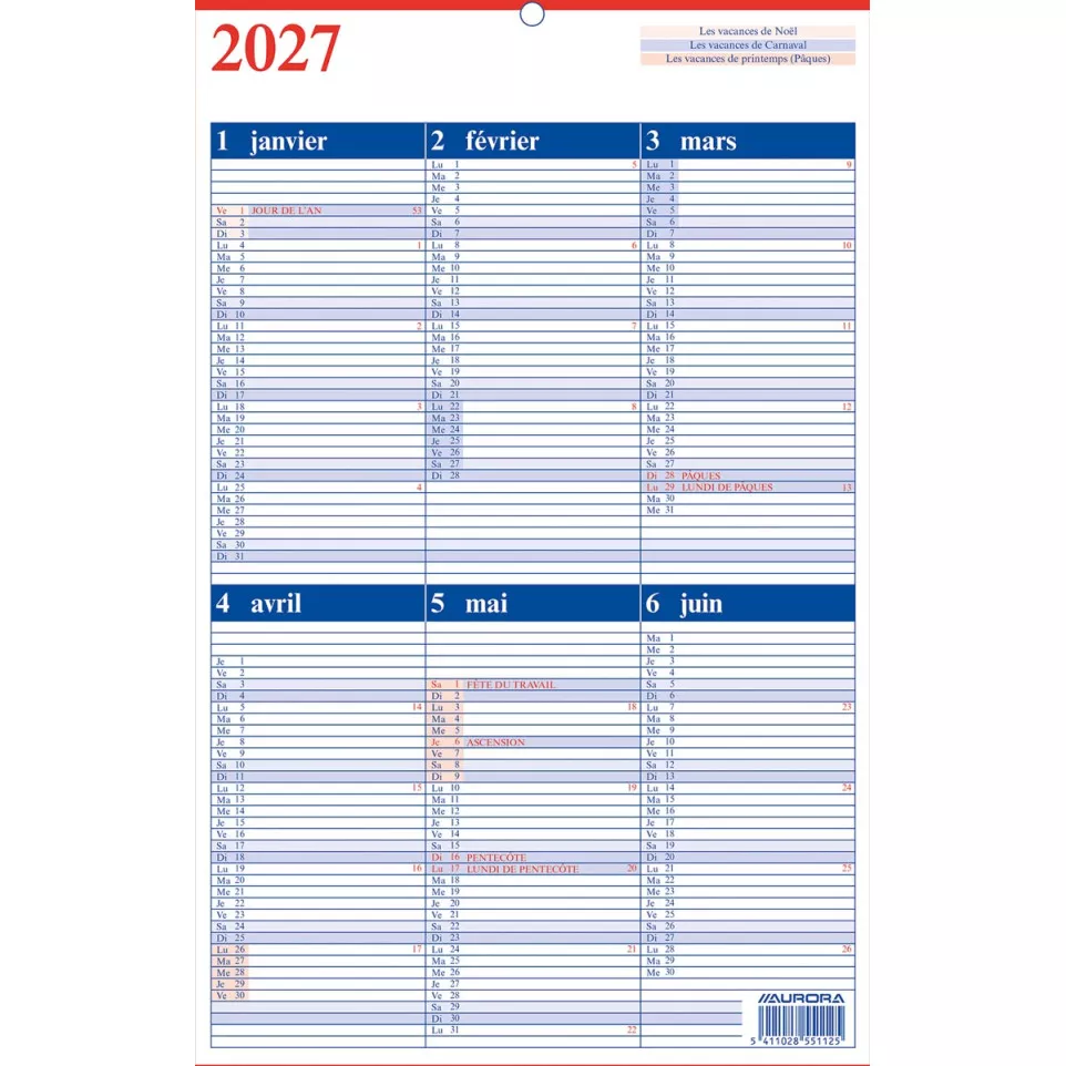 Aurora Memento 10 French Diary 2027
