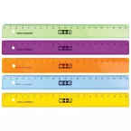 M+R plastic ruler assorted colors 20 cm