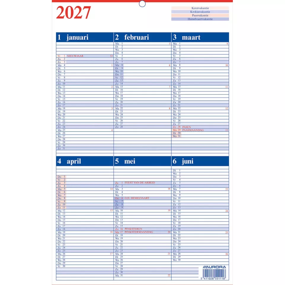 Aurora Memento 10 néerlandais, 2027