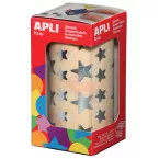 Apli Kids stickers op rol, ster, 2360 stuks, metallic zilver