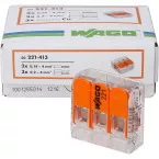 Borne rapide avec levier Wago 2 x 0,2-4 mm² (100pc) / 100pce
