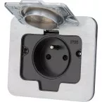 Thomson Initial Waterproof Square Socket IP55 Brushed Aluminum per piece