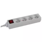 Bloc multiprise 4 prises blanc + interrupteur (câble 1,5m) / pce