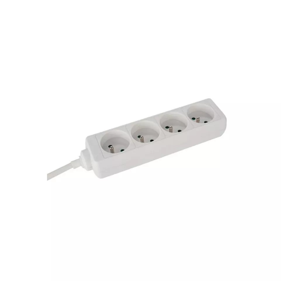 4 Socket Power Strip White (1.5m...