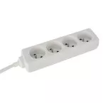 Bloc multiprise 4 prises Blanc  (câble 1,5m) / pce