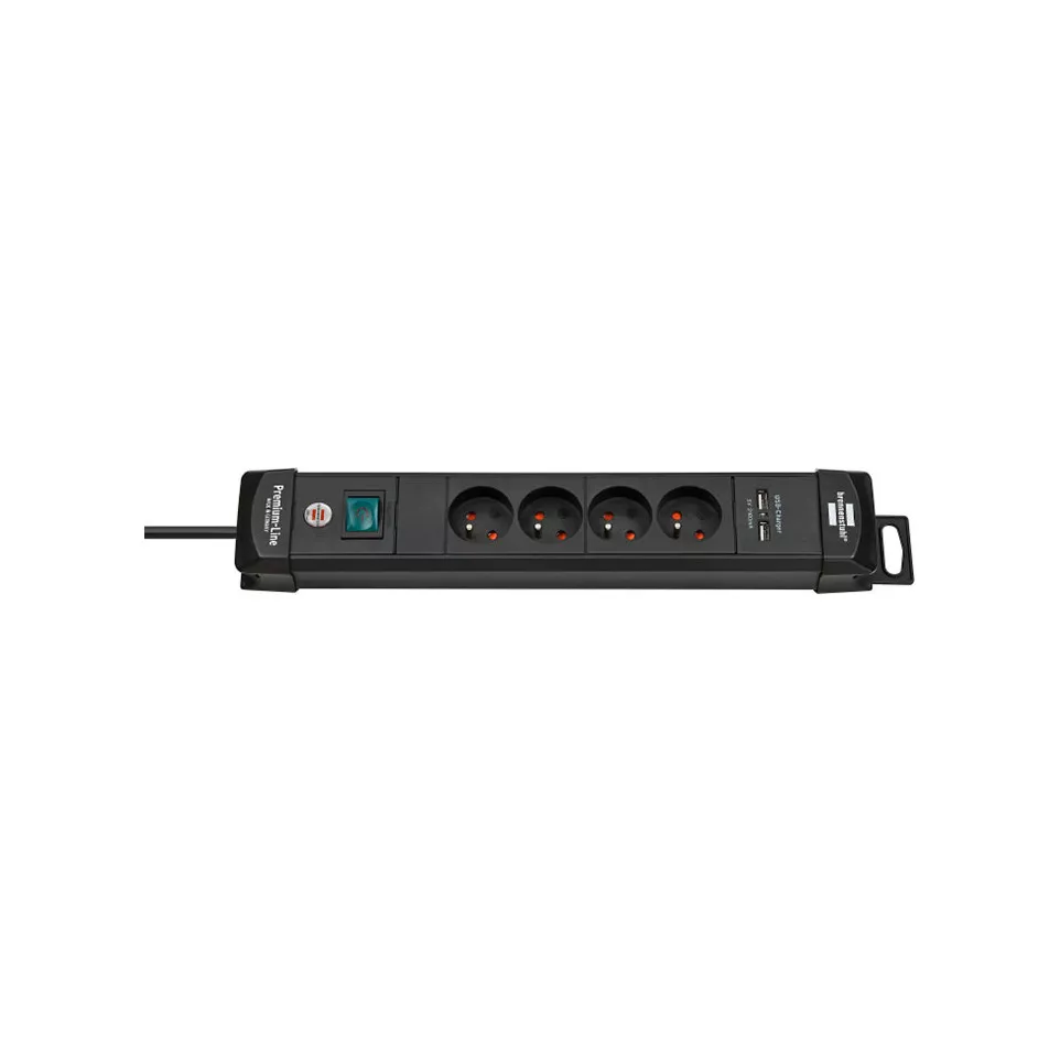 Ecolor stekkerdoos met 2 USB, 4...