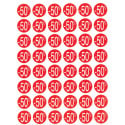 Agipa Kortinglabel -50%, rood, pak van 192 stuks, verwijderbaar