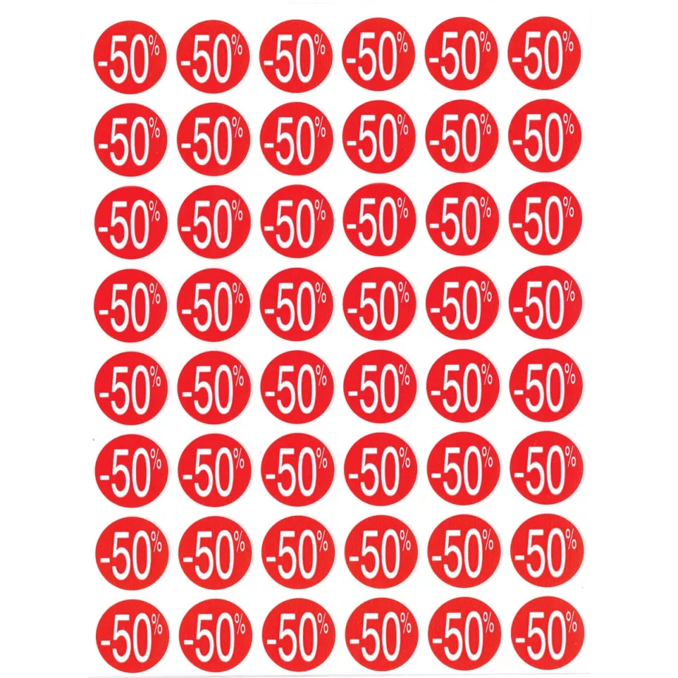 Agipa Kortinglabel -50%, rood, pak...