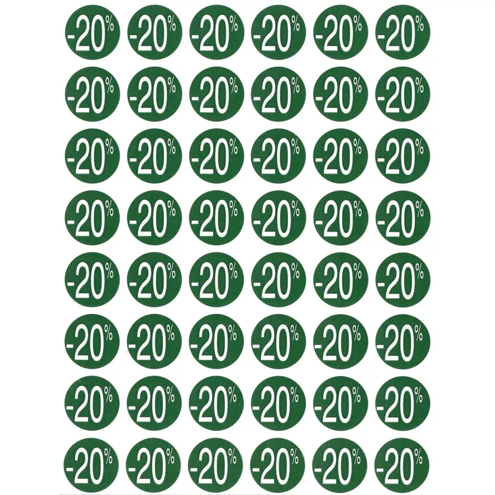 Agipa Etiquettes remises -20%, vert,...