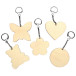 Graine Créative Sleutelhanger hout, assortiment vormen, diameter 55 mm, zakje van 10 stuks