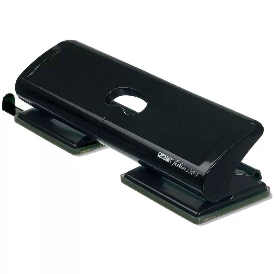 Rapid 4-Hole Punch, 20 Sheets, Black