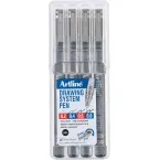 Artline Drawing System Fineliner Set of 4 Pieces 0.2 0.4 0.6 and 0.8 mm